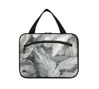 Borsa da toeletta da viaggio con gancio, da appendere, con piuma, colore: grigio traslucenza, borse da toilette da appendere per viaggi must have palestra bolso Viajero para Mujer L