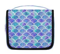 Borsa da toeletta da viaggio con squame di sirena oceanica e mare, borsa da viaggio per cosmetici, accessori per il trucco, organizer impermeabile, borsa da doccia borsa di bellezza per donne, ragazze