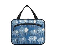 Borsa da toeletta da viaggio da appendere a forma di elefante blu con gancio, borsa per il trucco espandibile di grande capacità di design per le donne in viaggio hotel maleta para maquillaje L