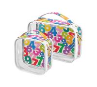 Borsa da toeletta da viaggio multifunzionale approvata TSA da viaggio con numeri colorati dei cartoni animati