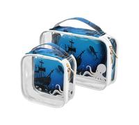 Borsa da toeletta della nave dell'oceano del Mar Nero piccola TSA approvata impermeabile della borsa della spazzola di trucco della compagnia aerea dell'aeroporto