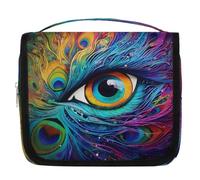 Borsa da toeletta etnica con occhi di pavone da appendere borsa da viaggio per cosmetici accessori per il trucco organizer impermeabile borsa da doccia borsa di bellezza per donne ragazze bambini