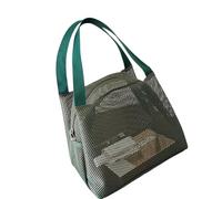 Borsa da toeletta in rete, organizer da viaggio, trasparente, ventilata, di grande capacità, portatile, per palestra, spiaggia, vista rapida, custodia traspirante, Verde, Taglia unica