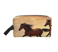 Borsa da toeletta portatile con stampa a strisce di cavallo di grande capacità, borsa quotidiana per il viaggio