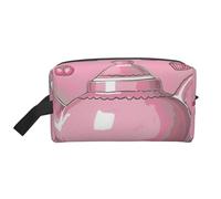 Borsa da toeletta portatile da viaggio con stampa matematica, impermeabile, organizer per la rasatura della palestra, borsa per il trucco con manico, per uomini e donne, Teiera rosa., One Size