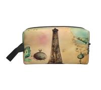 Borsa da toeletta portatile di grande capacità con stampa Torre Eiffel di Parigi, borsa per la toelettatura quotidiana per il viaggio