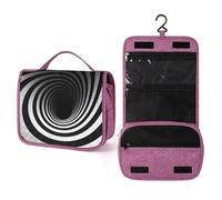 Borsa da toilette a tunnel a spirale nera e bianca da appendere borsa da viaggio per il trucco per le donne borse per il trucco di grande capacità per il bagno