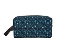 Borsa da toilette blu con stampa di granchio cyber per uomo e donna, borsa da viaggio per articoli da toeletta da viaggio, borsa da toilette da appendere, per accessori da viaggio