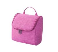 Borsa da Toilette Borsa per Trucco, Organizer in Tessuto Oxford di Grande Capacità, Borsa da Viaggio Portatile per Trucco con Manico per Appendere il Bagno da Viaggio, Borsa Compatibile(Rosa Rossa)