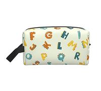Borsa da toilette cartone animato animale alfabeto ABC per bambini Borsa da viaggio impermeabile portatile per trucco e cosmetici |