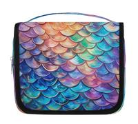 Borsa da toilette colorata con squame di sirena da appendere, borsa da viaggio per cosmetici, accessori per il trucco, organizer impermeabile, borsa da doccia borsa di bellezza per donne ragazze