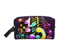 Borsa da toilette colorata con stampa di note musicali per gli uomini borsa da toilette da viaggio, borsa cosmetica spaziosa per le donne, bianco, Taglia unica
