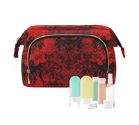 Borsa da toilette con angelo rosso della morte essenziale, borsa organizer da donna, portamonete per oggetti essenziali da donna