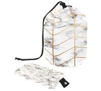 Borsa da toilette con coulisse, a forma di barile, a forma di barile, con freccia dorata, borsa per cosmetici, organizer per trucchi da viaggio + piccola borsa, Multi,