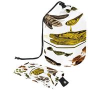 Borsa da toilette con coulisse, a forma di botte, a forma di botte, a forma di pane, miele e ape, borsa per cosmetici da viaggio + piccola borsa, Multi, 9.9x6.9in/25.2x17.6cm;6x3.5in/15.2x8.8cm,