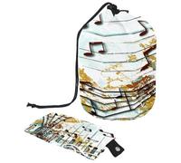 Borsa da toilette con coulisse, a forma di botte, a forma di nota musicale, borsa per cosmetici, organizer da viaggio + piccola borsa, Multi, 9.9x6.9in/25.2x17.6cm;6x3.5in/15.2x8.8cm, Beauty case