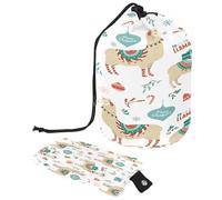 Borsa da toilette con coulisse, a forma di lama e regali di Natale, a forma di botte, borsa per cosmetici, organizer da viaggio per trucchi + piccola borsa, Multi,