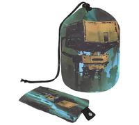 Borsa da toilette con coulisse, borsa per cosmetici a forma di barile, con motivo di edifici strani, borsa organizer da viaggio + piccola borsa, Multi, 9.9x6.9in/25.2x17.6cm;6x3.5in/15.2x8.8cm, Beauty