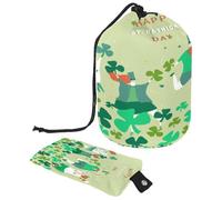 Borsa da toilette con coulisse, borsa per cosmetici a forma di barile con scritta "Happy St Patricks Day", borsa da viaggio per trucchi + piccola borsa, Multi,