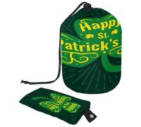 Borsa da toilette con coulisse, borsa per cosmetici a forma di barile Happy St Patricks Day, organizer da viaggio + piccola borsa, Multi, 9.9x6.9in/25.2x17.6cm;6x3.5in/15.2x8.8cm, Beauty case
