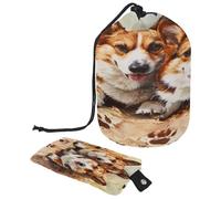 Borsa da toilette con coulisse, borsa per cosmetici a forma di due cani Corgi sporchi + piccola borsa, Multi, 9.9x6.9in/25.2x17.6cm;6x3.5in/15.2x8.8cm, Beauty case