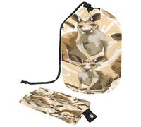 Borsa da toilette con coulisse, canguri e una borsa a forma di barile per bambini, trousse da viaggio per trucchi + piccola borsa, Multi, 9.9x6.9in/25.2x17.6cm;6x3.5in/15.2x8.8cm, Beauty case