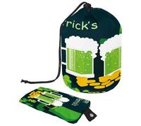 Borsa da toilette con coulisse, Happy St Patricks Day Elements a forma di barile, borsa per cosmetici, organizer da viaggio per trucchi + piccola borsa, Multi,