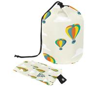Borsa da toilette con coulisse, The Clauds con mongolfiera, a forma di barile, borsa per cosmetici, organizer da viaggio per trucchi + piccola borsa, Multi, 9.9x6.9in/25.2x17.6cm;6x3.5in/15.2x8.8cm,