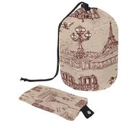 Borsa da toilette con coulisse, The River Seine Notre Dame, borsa a forma di barile, trousse da viaggio organizer per trucchi + piccola borsa, Multi, 9.9x6.9in/25.2x17.6cm;6x3.5in/15.2x8.8cm, Beauty