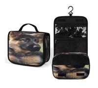 Borsa da toilette con cucciolo di pastore, grande capacità, impermeabile, da appendere, borsa per cosmetici da viaggio per il bagno