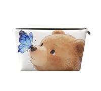 Borsa da toilette con ritratto di farfalla con orso | Piccole borse cosmetiche per la borsa di trucco delle donne per il viaggio