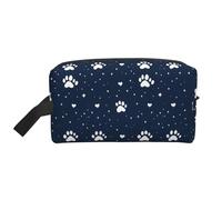 Borsa da toilette con stampa a forma di cuore e zampa di cane, per uomo e donna, borsa da viaggio per cosmetici, accessori da viaggio da appendere per articoli da toeletta da barba