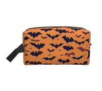 Borsa da toilette con stampa a pipistrello, per donne e uomini, borsa per il trucco da viaggio di grande capacità