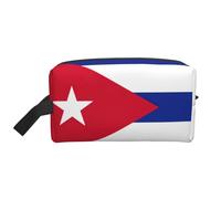 Borsa da toilette con stampa bandiera cubana per donna borsa da toilette da viaggio, borsa cosmetica spaziosa per uomo, bianco, Taglia unica