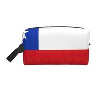 Borsa da toilette con stampa bandiera del Cile, borsa da toilette da viaggio, borsa cosmetica spaziosa per le donne, bianco, Taglia unica