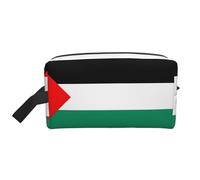 Borsa da toilette con stampa bandiera della Palestina, borsa da toilette da viaggio, borsa cosmetica spaziosa per uomo, bianco, Taglia unica