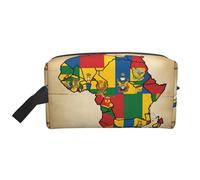 Borsa da toilette con stampa della bandiera del Congo map01 per gli uomini borsa da toilette da viaggio, borsa cosmetica spaziosa per le donne, bianco, Taglia unica