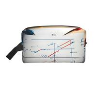 Borsa da toilette con stampa di formula matematica per uomo borsa da toilette da viaggio, borsa cosmetica spaziosa per le donne, bianco, Taglia unica