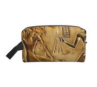 Borsa da toilette con stampa di gatti e fiori, borsa da viaggio portatile, impermeabile, organizer per la rasatura della palestra, borsa per il trucco con manico, per uomini e donne, Egitto