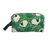 Borsa da toilette con stampa di pecore del fumetto carino per gli uomini borsa da toilette da viaggio, borsa cosmetica spaziosa per le donne, bianco, Taglia unica