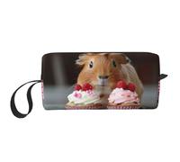Borsa da toilette con stampa di porcellini d'India e Cupcakes per le donne formato da viaggio carino borsa da toilette da viaggio borsa per trucco borsa organizer, bianco, Taglia unica
