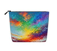 Borsa da toilette con stampa di stelle filanti, grande, per cosmetici da viaggio e regali di compleanno, Sogno colorato, One Size
