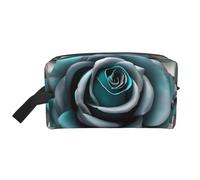 Borsa da toilette con stampa rosa grigio foglia di tè per gli uomini borsa da toilette da viaggio, borsa cosmetica spaziosa per le donne, bianco, Taglia unica