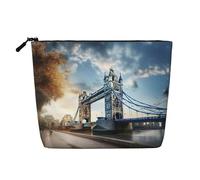 Borsa da toilette con stampa storica Old Tower Bridge Londra Borsa cosmetica Borsa da viaggio di grande capacità per il trucco da donna per uso quotidiano da viaggio, Nero , Taglia unica