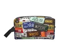 Borsa da toilette con stampa targa per uomo borsa da toilette da viaggio, borsa cosmetica spaziosa per le donne, bianco, Taglia unica