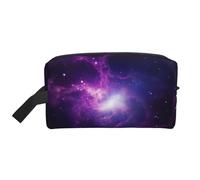 Borsa da toilette con stampa viola cielo per donne e uomini, borsa per il trucco da viaggio di grande capacità borsa per cosmetici