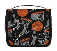 Borsa da toilette da appendere a pallacanestro, borsa da viaggio per cosmetici, accessori per il trucco, organizer impermeabile, borsa da doccia per donne, ragazze, bambini, regalo per giocatori di