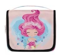 Borsa da toilette da appendere a tema principessa sirena, borsa da viaggio per cosmetici, accessori per il trucco, organizer impermeabile, borsa da doccia per donne, ragazze, bambini, regalo,