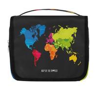 Borsa da toilette da appendere con mappa del mondo, borsa da viaggio per cosmetici, accessori per il trucco, organizer impermeabile, borsa da doccia, borsa di bellezza per donne, ragazze, bambini,
