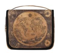 Borsa da toilette da appendere con mappa del mondo vintage, borsa da viaggio per cosmetici, accessori per il trucco, organizer impermeabile, borsa da doccia borsa di bellezza per donne ragazze bambini
